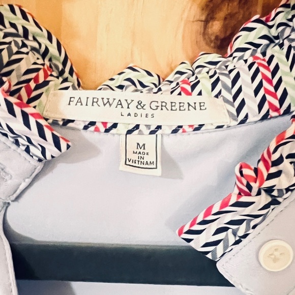 Fairway & Greene Rosie Ruffle Dream Blue Golf Shirt M NWT - Picture 5 of 9